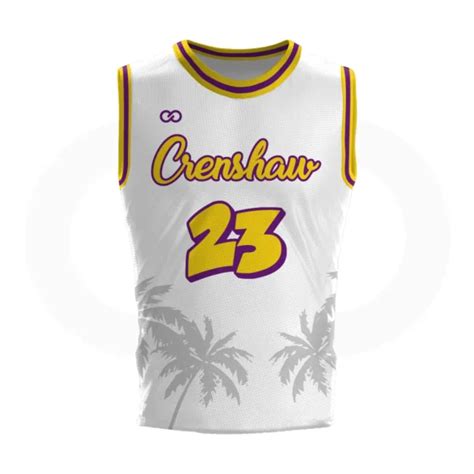 Crenshaw Basketball Uniform Full Set White Wooter