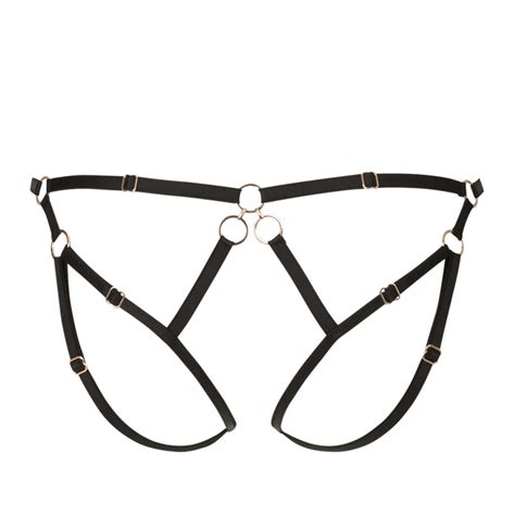 Riemen Panty Mit Goldenen Details Slips Strings Club Hot Fashion Odretto Highheels