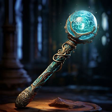 Ancient-colored glowing wizard staff by anurag parihar - Playground