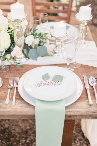 Elegant Wedding Place Setting Idea Laser Cut Name Cards With