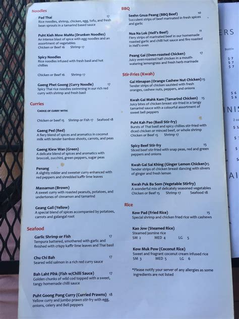 Menu at Viphalay Laos & Thai Restaurant, Edmonton, 99 Ave