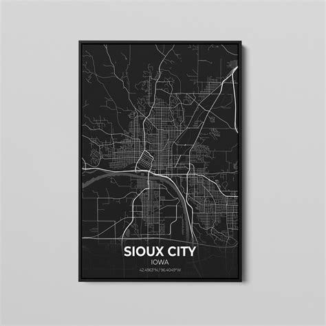 Sioux City Map Poster Art, Map of Sioux City, Poster City Map Art, City ...