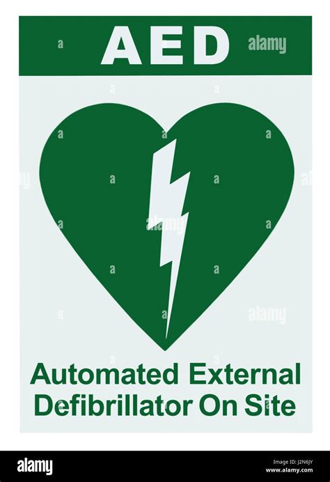 AED Automated External Defibrillator Inside On Site Text Green Icon