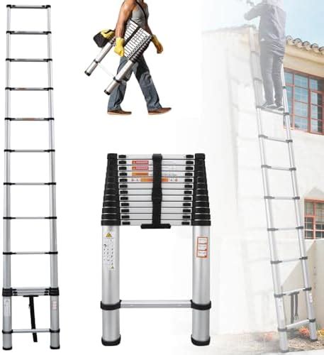 Qimu Telescoping Ladder Ft Aluminum Telescoping Ladder With Non