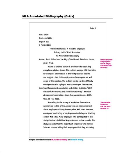 Mla Style Annotated Bibliography Format Examples Hot Sex Picture