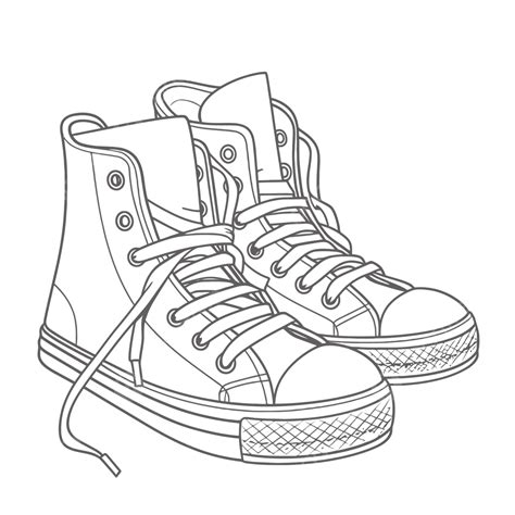 Converse Sneaker Coloring Page Sketch Coloring Page