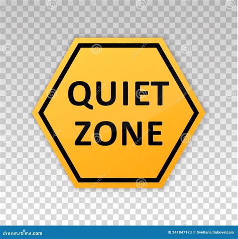 Quiet Zone Sign Silence Icon Poster Silent Please Octagon Yellow