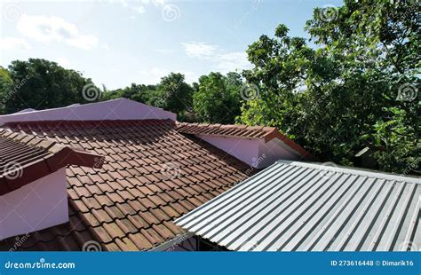 Clay and Metal Types of Roof Theme Stock Photo - Image of residential ...