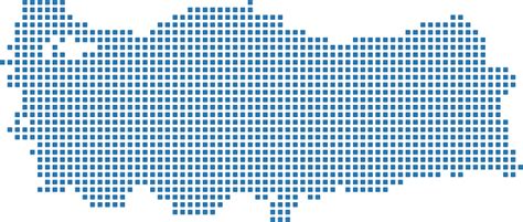 Turkey Map Dots Vector Outlines Illustration Blue Background Pixelated