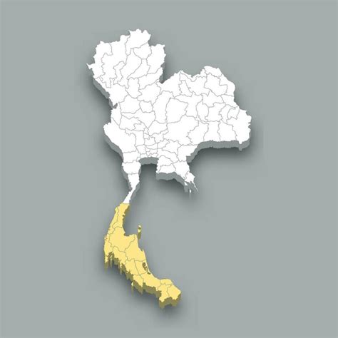 Southern region location within Thailand map 25356007 Vector Art at ...