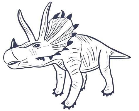 Esboçar A Ilustração Vetorial De Triceratops De Dinossauro PNG