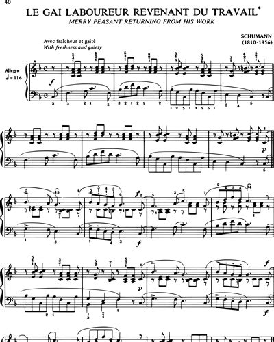 Le Gai Laboureur Sheet Music By Robert Schumann Nkoda Free Days Trial