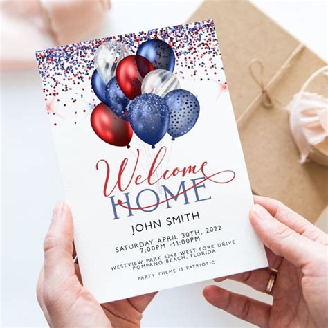 Welcome Home Invitation Military Welcome Invite Homecoming Party Invite