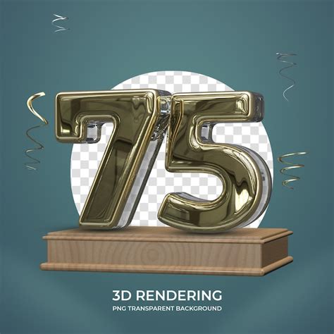 Ouro N Mero No Palco D Renderizar Fundo Transparente Psd Premium