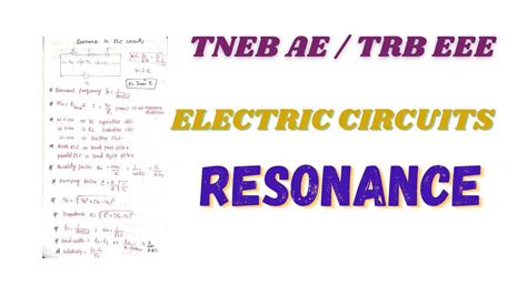 Resonance Electric Circuits Circuit Theory Trb Polytechnic Eee