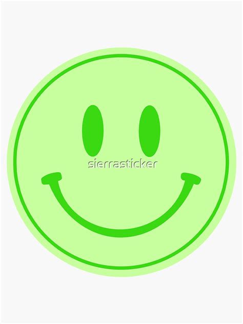 "GREEN HAPPY FACE" Sticker for Sale by sierrasticker | Redbubble