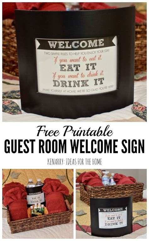 Free Printable Welcome Sign for Guest Room