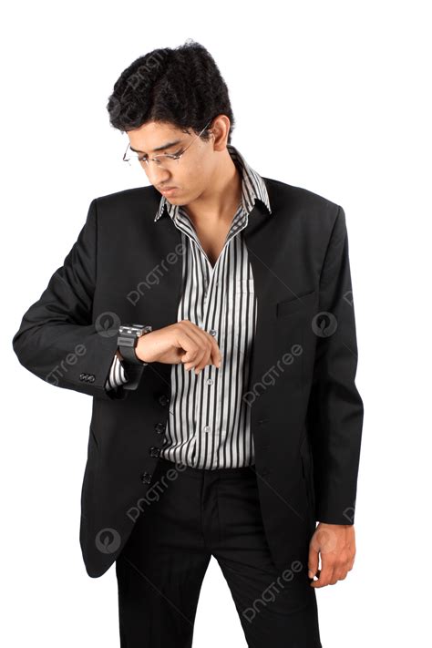 Businessman Checking Time Young, Men, Pose, Indian PNG Transparent