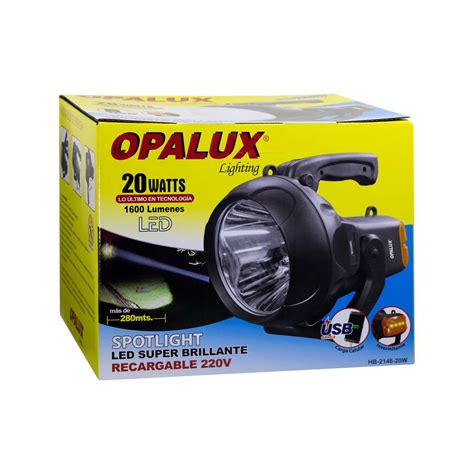 Linterna Recargable Led W Alcance Mts Hb W Opalux Westor Pe