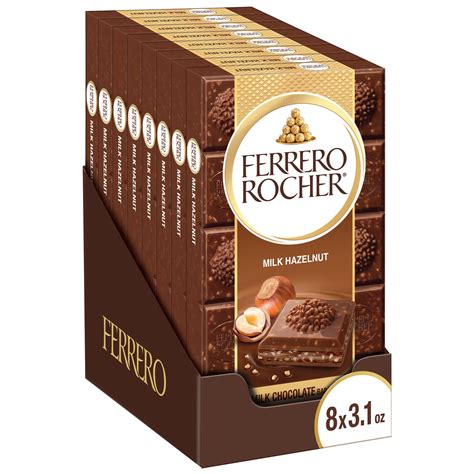 Buy Ferrero Rocher Premium Chocolate Bars, Milk Chocolate Hazelnut ...