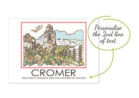 Personalised Cromer Lighthouse Travel Poster A4 Art Bespoke Christmas