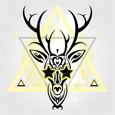 Tribal Deer Head Tattoo