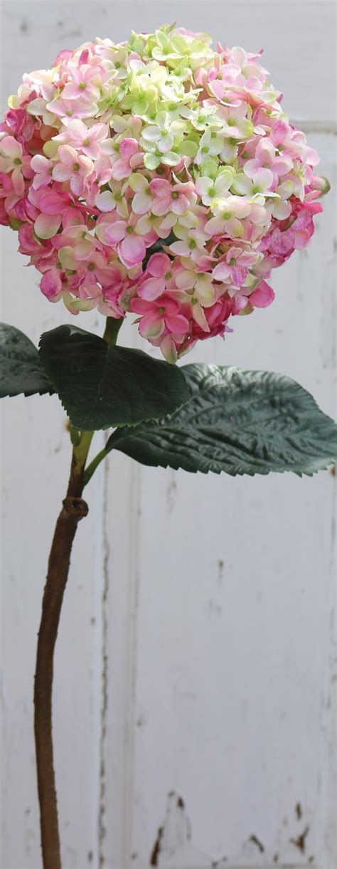 Künstliche Hortensie 60 cm rosa grün