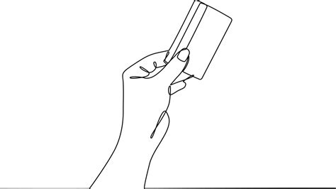 Hand Holding Credit Card Continuous Line Drawing 15190834 Vector Art At