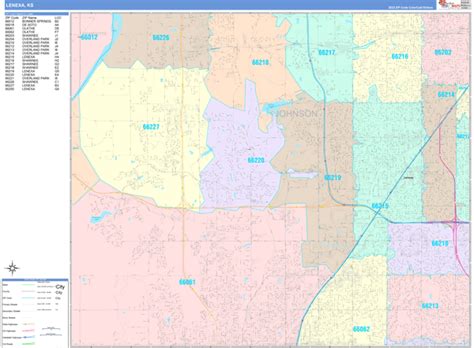 Lenexa Ks Wall Map Color Cast Style