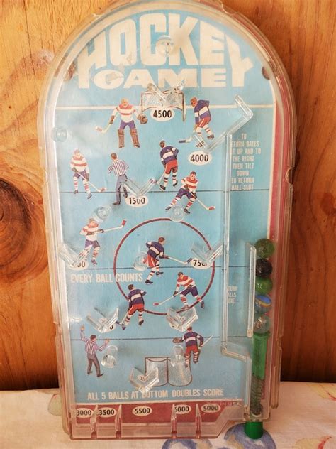 Vintage Hand Held Hockey Pin Ball Game Made In The Usa Etsy