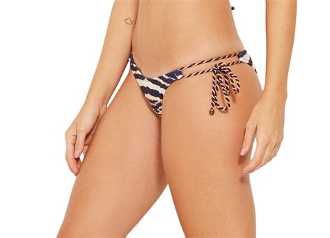 Zebra Side Tie Scrunch Bikini Bottom Bottom Angel Zebrado Blueman