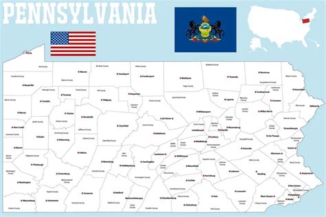 Pennsylvania county map Vector Art Stock Images | Depositphotos