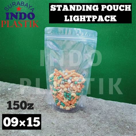 Jual Standing Pouch LIGHTPACK 150 Gr 9x15 Cm Plastik Klip Bening Kpack