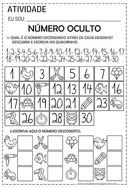 Atividade Numero 30 Educação Infantil - NÚMERO E NUMERAL | Atividades de alfabetização, Numeros educação ...