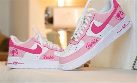 Barbie Air Force 1 Etsy Pink Nikes Custom Air Force 1 Custom