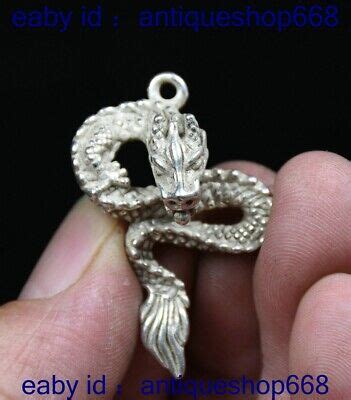 Cm Rare Old Chinese Miao Silver Feng Shui Loong Dragon Luck Pendant