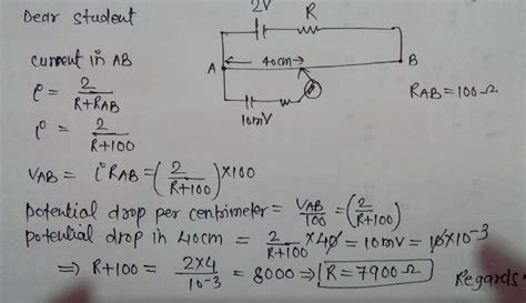 A potentiometer wore of length 100cm has a resistance of 100ohm It is connected in series with a ...