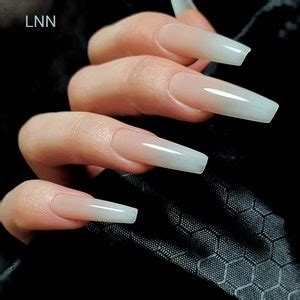 Milky Ombre Nude To White Ombre Nude Nails Press On Nails Glue On Fake Gift For Her Handmade