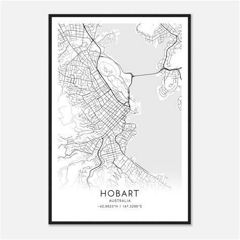 Hobart Australia Map Poster Modern Home Decor Wall Art Print Custom