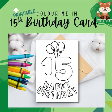 Happy 15th Birthday Cards Printable