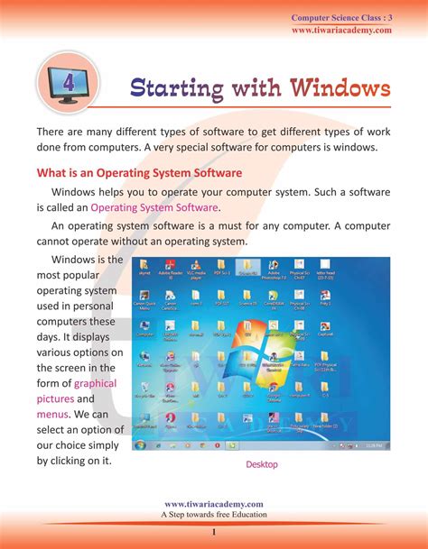 Class 3 Computer Science Chapter 4 Starting With Windows