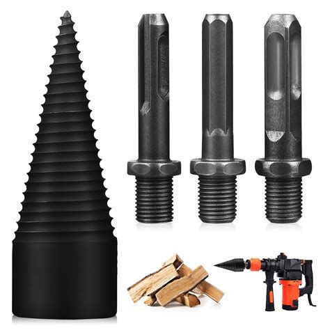 YIHONGMU 4 Pcs Wood Splitting Drill Bits Log Splitter Drill Bit