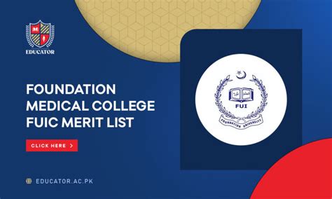 Fuic Merit List Mbbs Bds Announced Educator Ac Pk