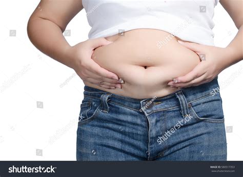 Abdominal Surface Fat Woman On White Stock Photo Shutterstock