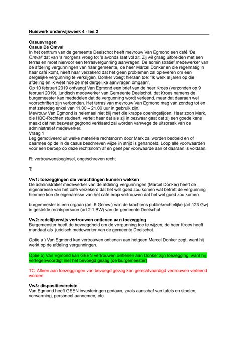 Opdrachten Week 4 Les 2 Zonder Antwoorden Huiswerk Onderwijsweek 4