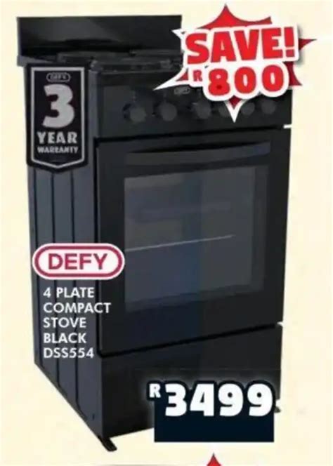 Defy 4 Plate Compact Stove Black Dss554 Offer At Russells