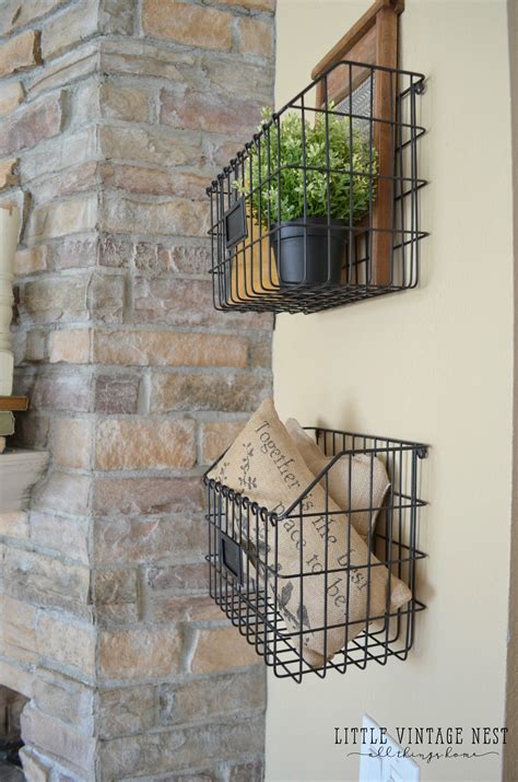 rustic ways  decorate  vintage wire baskets pickled barrel