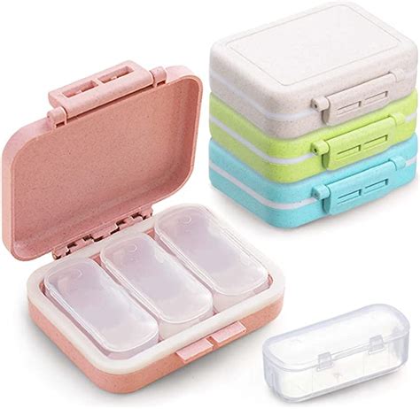 Amazon 4 Pack 3 Compartments Travel Pill Box Moisture Proof Small