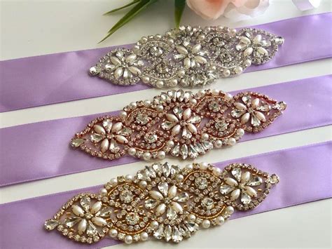 Lilac Bridal Belt Violet Wedding Belt Rhinestone Bridal Belts