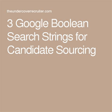 Boolean search strings cheat sheet - paintchlist